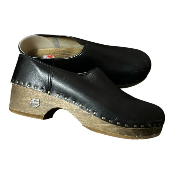 Berkemann Original Toeffler Clogs Black Wooden Soles Size EU 43 - Picture 6 of 9